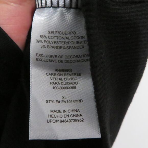 Every Womens Sz XL Black Short Sleeve Ribbed Button Front Bodysuit Top - Picture 6 of 6